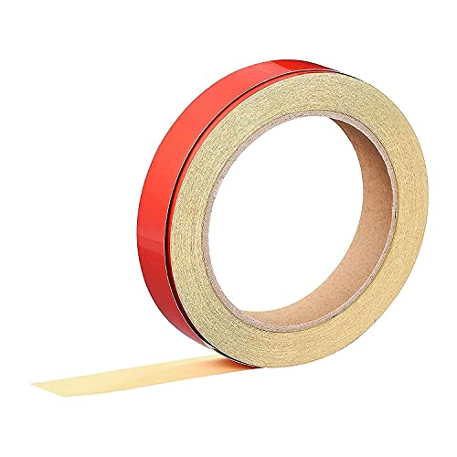 Image of EURO Car Reflective Body Self-Adhesive Glow in the Dark Strip Vinyl Neon Tape | 2 cm X 10 meter (Red)