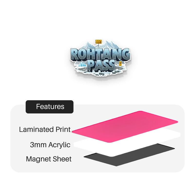 Image of Rohatang Pass Fridge Magnets, Glossy Finish, Stylish Magnet for Fridge, Wardrobe & Metal Surfaces
