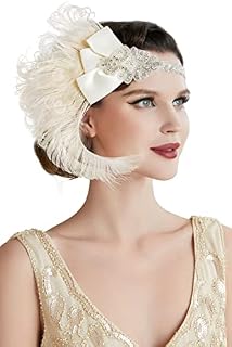 ArtiDeco 1920s Flapper Headpiece Peacock Feather Sequins Headband Great Gatsby Accessory Headband for Prom Pageant Themed Party(Size: One Size)