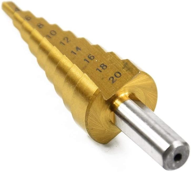 Wiertła do metalu, wiertło stopniowe z rowkiem spiralnym, metryczne frezy z rowkiem śrubowym w kształcie pagody z dziurkaczem centralnym 4-12/20/32 mm wiertło stożkowe ze stali HSS stałe wiertło stopn