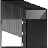 Teling 72 Pcs Report Covers with 3 Prong Fasteners Clear Front Presentation Folders Frame View Poly Report Folder Presentation Binder for Paper Document School Office (Black)