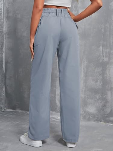 Image of TOPLOT Cotton Solid Multi-Pocket Cargo Pant for Women