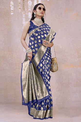 Image of MIRCHI FASHION Women Saree | Banarasi Silk Woven Design Daily Regular Use Sari with Blouse
