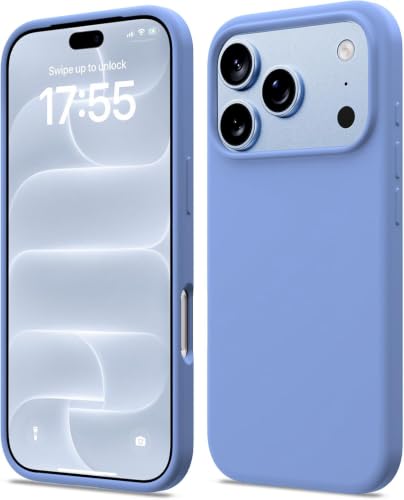 Image of DIZORO Compatible with (iPhone 18 Pro Case)(2026), Liquid Silicone 3 Layers Full Covered Soft Gel Rubber Phone Case,Shockproof Protective Cover with Anti-Scratch Microfiber Lining-Glacier Light Blue