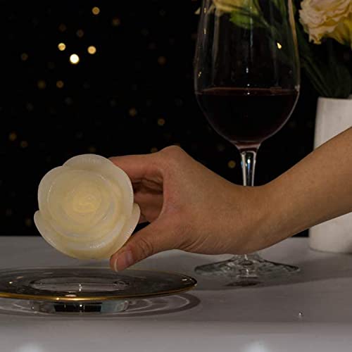 Flameless Led Floating Candles - 2.5" Wax Rose With Flickering Led Battery Works 100+ Hours Waterproof Tealights For Cyliner Vases, Centerpieces At Weddings, Party, Pool, Holiday (12Pack, Warm White) #TOP4