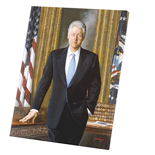 Tableau Bill Clinton toile imprimée 60x76 cm portrait Président des Etats-Unis Maison Blanche