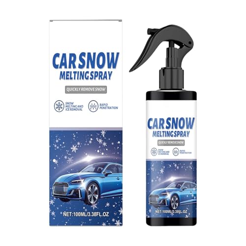 De-Icing Spray, Fast-Acting Formula, 100ml, Auto Snow Remover, Car Ice Melting Agent, Versatile Use, for Trucks RVs SUVs Sedans Drivers Cold Weather Road Trips Long Distance Drive