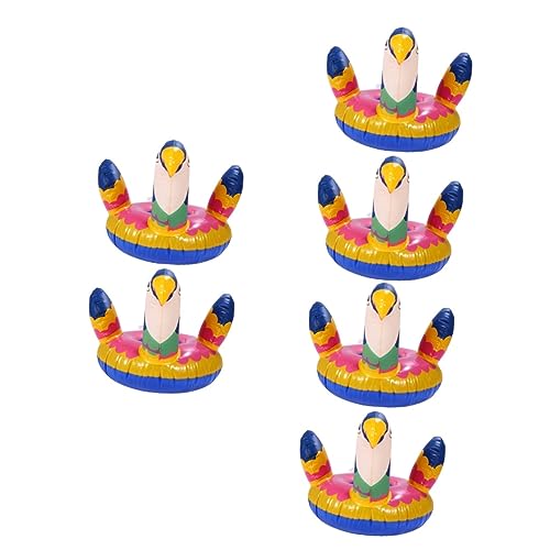 KONTONTY 6piezas Soporte Inflable para Bebidas Diseño De Loro Flotadores para Fiesta La Piscina Accesorios De Verano para Disfrutar El Agua