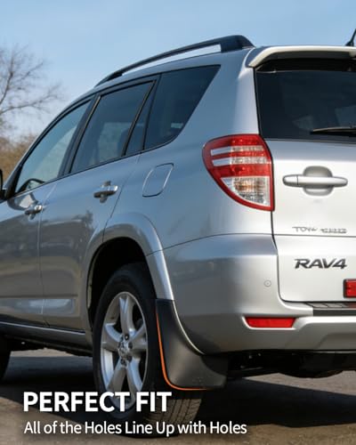 Image of Mud Flaps Compatible with Toyota RAV4 2006-2013, No Drilling Needed, 4PCS Front & Rear Splash Guards, OEM Style Mudguards for Wheel Liner Fenders, All-Weather Protection