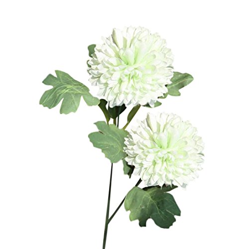 U.Expectating Artificial Flowers Artificial Silk Fake Flowers Dandelion Floral Wedding Bouquet Hydrangea Decor (Green, 22.4)