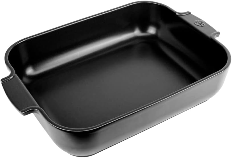 Ceramic Rectangular Baker Satin Black, 40 cm – 15.75in