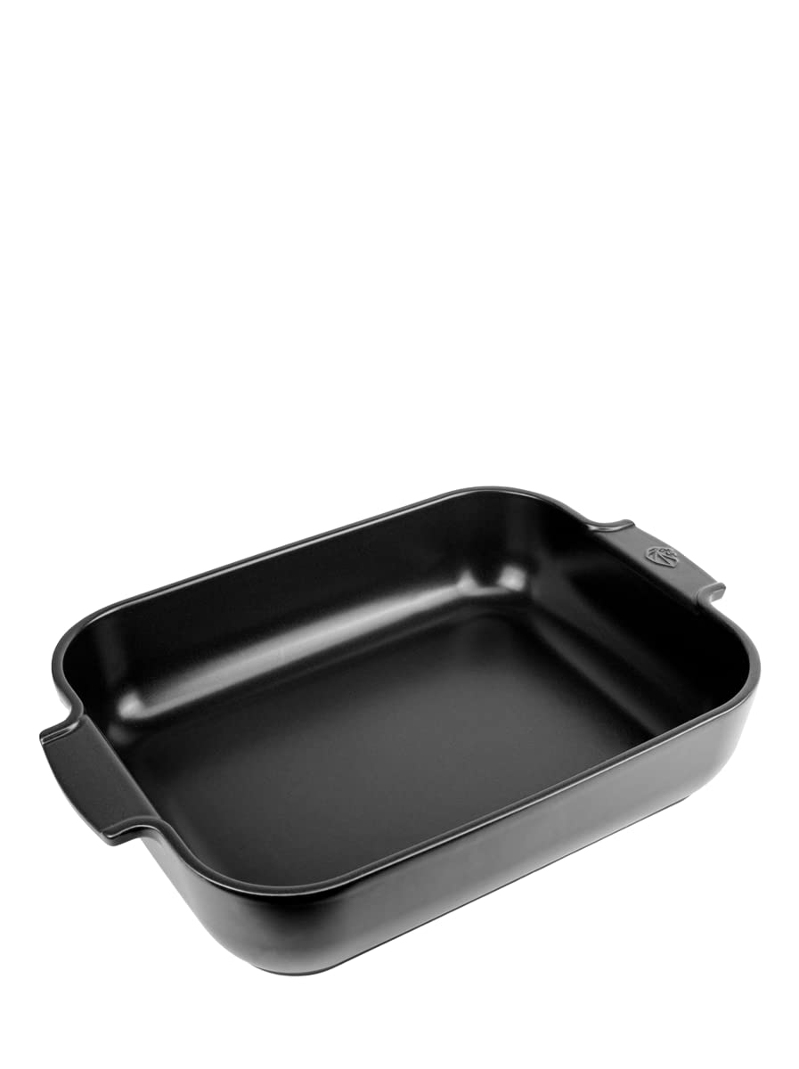 PEUGEOT Rechteckige Auflaufform aus Keramik 40 cm x 27,2 cm x 8,3 cm 5,2 L Satinschwarz