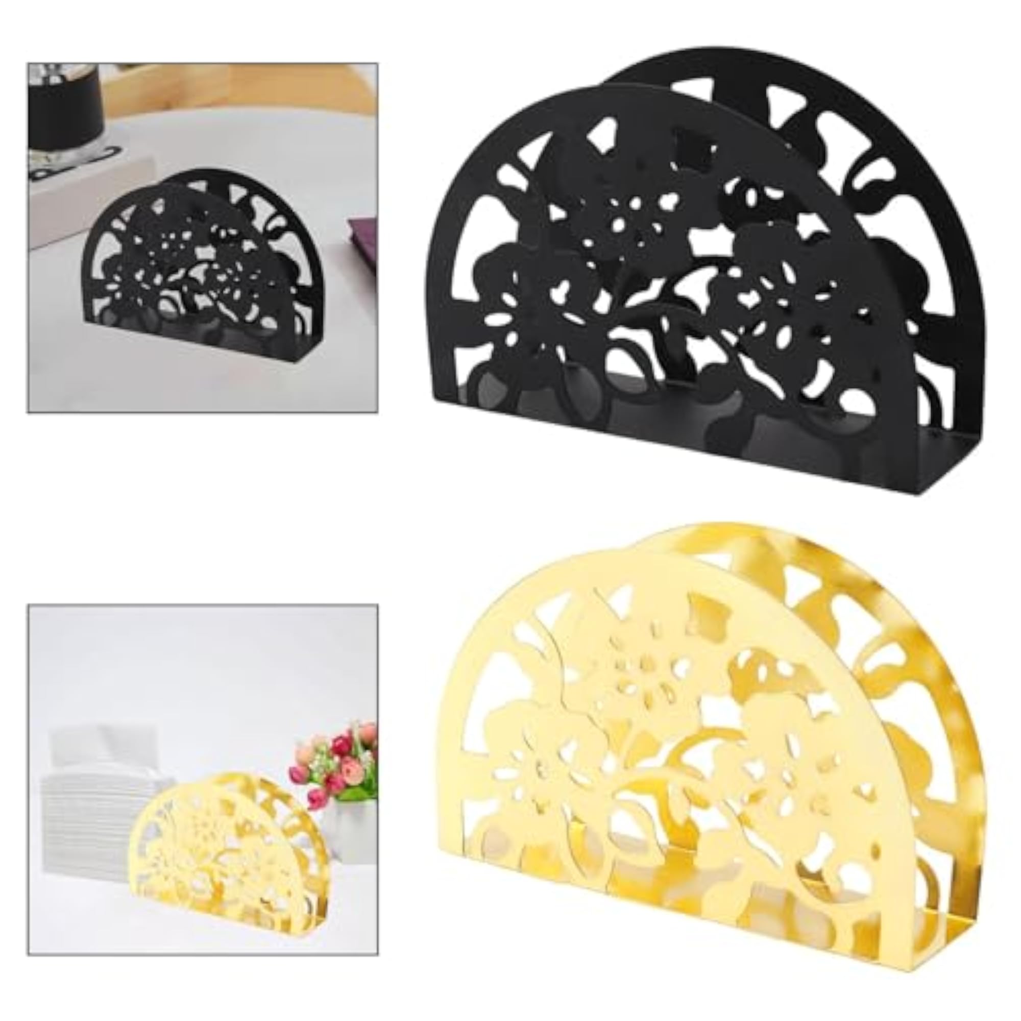 Tableware Organizer Napkin Holder for Home Holiday Gift Black
