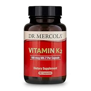 Dr. Mercola, Vitamin K2 Dietary Dietary Supplement, 90 Servings (90 Capsules), Supports Bone and Cardivascular Health…
