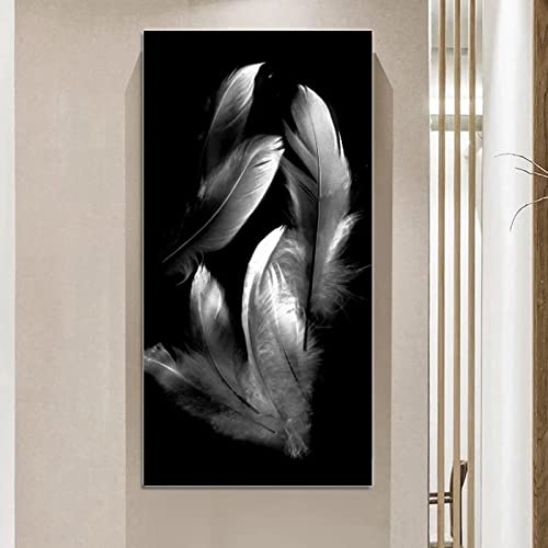 Tableau plume art abstrait grand format pour habiller un mur vide