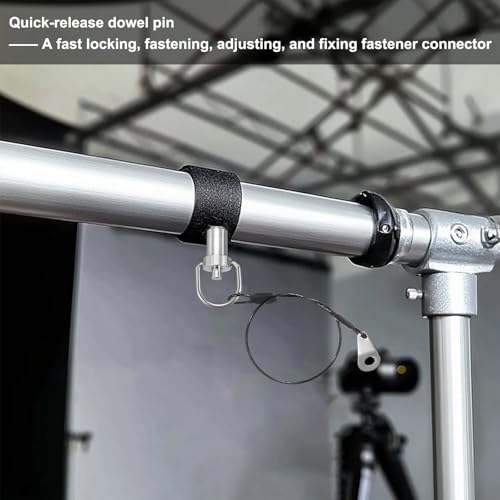 PATIKIL Edelstahl-Ringgriff-Verriegelungsstift 3/8 x 3,15, 304 Edelstahl-Kugelverriegelungsstifte Schnellverschluss-Sicherungsstifte mit Knopf 25 cm Draht (9,5 x 80 mm)