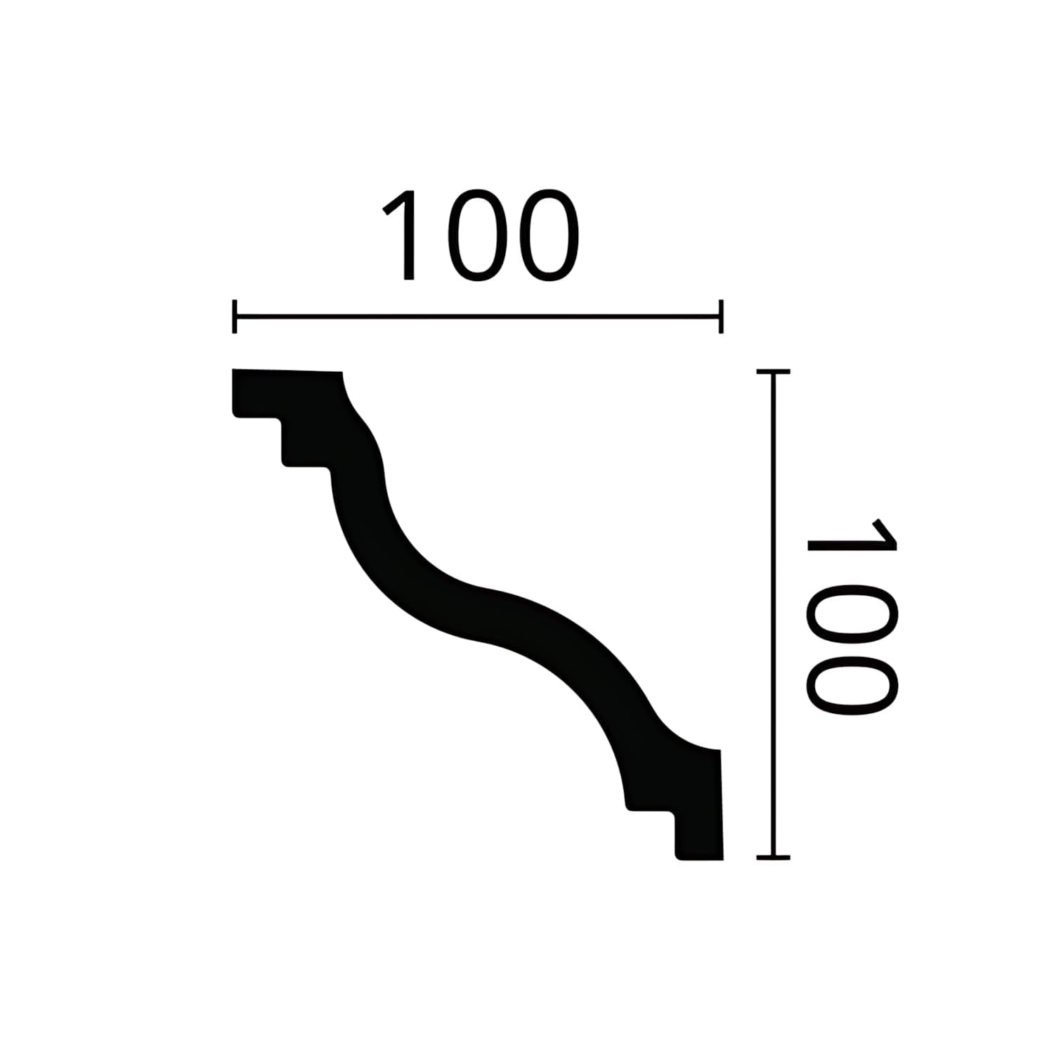 SL NOMASTYL Moulure de plafond - 10 pièces (20 m) - 100 x 100 x 2000 mm - NOËL & MARQUET - une marque de NMC - Polystyrène