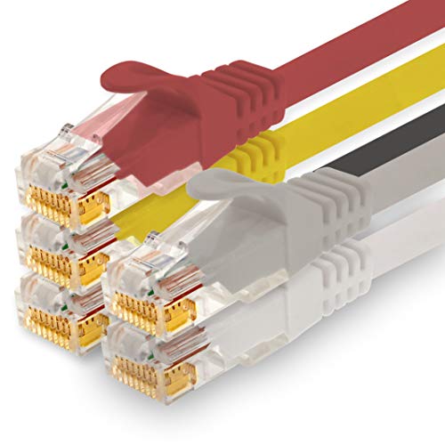 1CONN - 1.5m network cable, Ethernet, Lan & patch cable for maximum internet speed & connects all devices with RJ 45 socket 5 colors 02