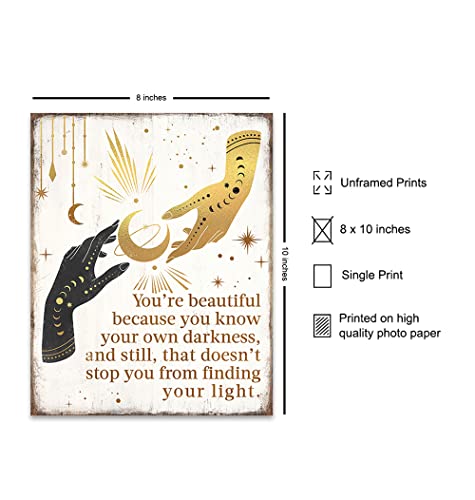 Boho Witchcraft Wall Art - Gothic Witchy Room Decor - Inspirational Positive Quotes For Women - Encouraging Gifts - Shabby Chic Celestial Wicca Wiccan Witch Motivational Poster - Pagan Supplies #TOP1