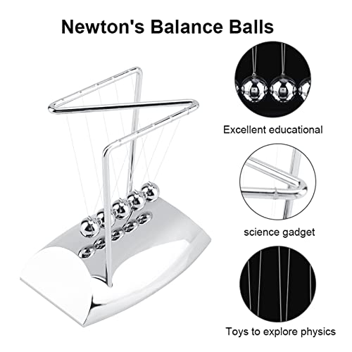 Pendule de Newton en acier de 18,5 cm, le cadeau scientifique parfait pour votre bureau - 3