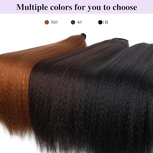 Wiger EAST SEA-107 Kinky Straight Ponytail Extension 30 Inch Long Yaki Straight Ponytail Extension Natural Black Hairpiece thumb #8