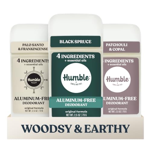 Humble Aluminum-Free Deodorant, Earthy Scents Variety Pack - 3 Pack