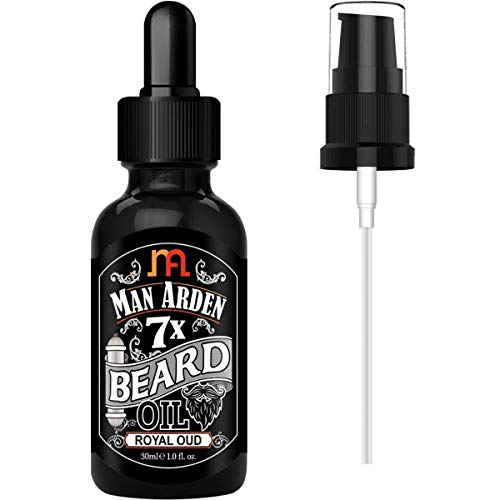 Image of Man Arden 7X Beard Oil (Royal Oud), 7 Premium Oils For Beard Growth & Nourishment - 30ml
