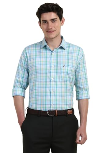 Image of Allen Solly Men's Cotton Checkered Slim Fit Shirt