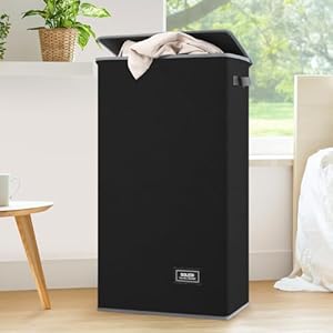 SOLEDI Laundry Baskets with Lid 100L Large Laundry Bin, Washing Baskets for Laundry with Removable Bag – Foldable Dirty Clothes Laundry Baskets for Bedrooms (Black)