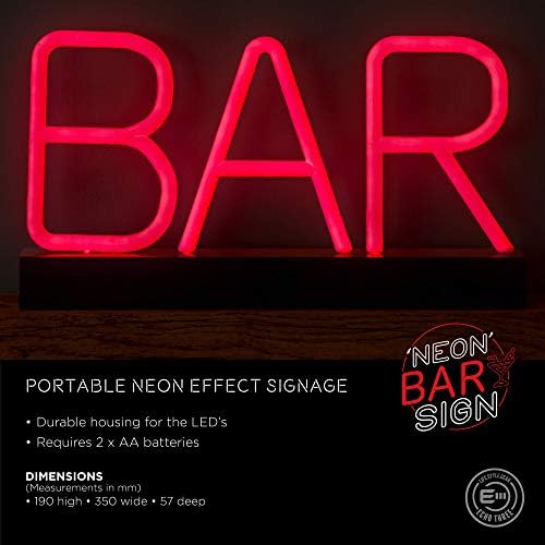 LUMILETTERS Neon BAR Sign - super bright and portable LED light up letters.