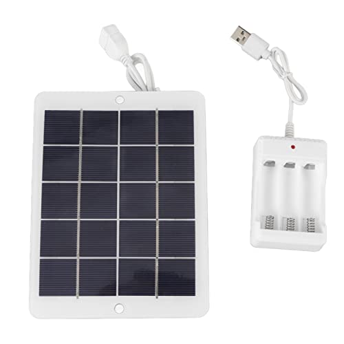 Fafeicy Solarpanel Batterieladegerät, 3W 5V Polysilizium, 16,2 x 12,3 cm, Hohe Umwandlungsrate, Tragbar für Outdoor Wohnmobil Boot