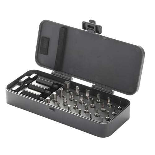 Magnetic Ratchet Screw Driver Bit Set, 24pcs Cr Mo Alloy Steel Bits, 1/2 Weight, 58 Tooth CW, CCW Ratchet Handle of 6063 Forged Aluminum Alloy CNC Post Processed
