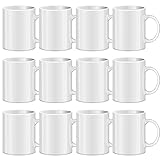 TANGLONG Sublimation Mugs Sublimation Mugs Blank Tazas Para Sublimacion White Ceramic Sublimation Cups Bulk Mugs for Coffee Soup Tea Milk Latte Hot Cocoa 11 oz Set of 12