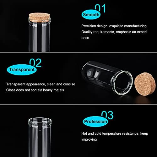 BENECREAT 24 Pack Glass Dome Cloche 3 Mixed Size Decorative Bell Jar with Cork Stoppers for Wedding, Party Favors, Arts and Small Projects