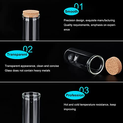 Image of BENECREAT 24 Pack Glass Jars Bottles 3 Mixed Size Dome Cloche Cover Decoration Bottles with Cork Stoppers for Party Favors, Arts and Small Projects