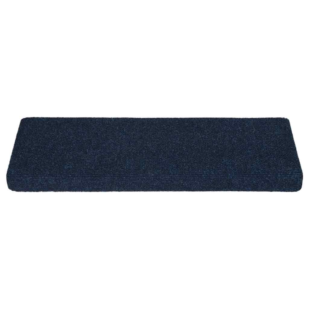 vidaXL Maty na schody samoprzylepne 15 szt. 65x21x4 cm Granatowe prostokątne krawędzie