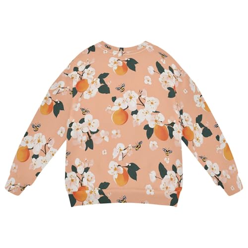 JUNZAN Cute Serviceberry Fruit Peach Kids Boys Hooded Sweatshirt Crewneck Boys Sweat Shirt Sports 4T2