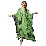 ANJANIYA Kaftan Beach Maxi Dress Stripe Print tie dye Vneck Plus Size Bikini Bathing Suit Cover Ups
