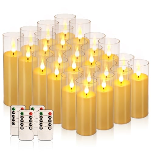 24-Pack A-Series Acrylic LED Flameless Candles with Remote Control - Perfect for Families, Parties, and Special Occasions