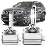 SENROBO Fit for Jeep 2017-2021 Compass 2014-2021 Grand Cherokee 2014-2018 Cherokee D3S HID Xenon Headlight Bulb, 350% Brightness, High Low Beam Light Bulbs, 6000K Cool White, Pack of 2