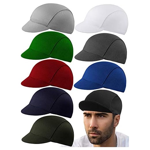 9 Pieces Summer Cycling Cap Under Helmet Unisex Breathable Bike Hat Sweat Absorbent Bicycle Cap for Men and Women Running Outdoor Sports, 9 Colors