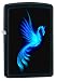 Zippo Lighter: Blue Phoenix - Black Matte 76524