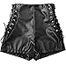 Oflive Women's Sexy High Waisted Club Faux Leather Shorts Fashion Disco Short Hot Pants (XX-Large, S037 Black)
