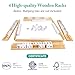 Upgraded Mahjong Racks with Pushers, Set of 4 Trays for American Mahjong Games, Wooden Holders for Mahjong, Dominoes & Mexican Train Game Nights (Includes Magnetically Attached Mahjong Pushers)