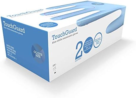 TouchGuard Blue Nitrile Disposable Gloves, Latex-Free & Powder-Free, Box of 100, Medium