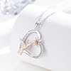 Sterling Silver Flower Bird Necklace - Animal Pendant Cross Bird Heart Flower Hummingbird Jewelry for Women