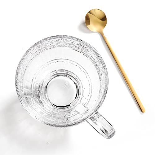 Avla A-GLASSCOFFEEMUGS-4P 4 Pack Glass Coffee Mugs, 16 Oz Clear Tea Cups thumb #7