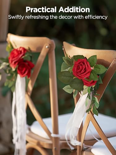 InnoGear Artificial Flowers, 50 Pcs Dark Red Foam Fake Roses Bulk with Stems for Decoration Celebration DIY Wedding Bouquets Centerpieces Bridal Shower Party Christmas Tree - Image 7