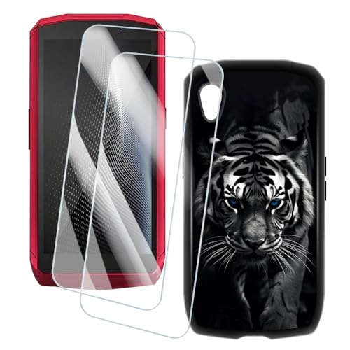 OAGELIM 2�Z�b�g �X�N���[���v���e�N�^�[ + �P�[�X Cubot Pocket (4 �C���`) �Ƃ̌݊������� �A�[�e�B�X�e�B�b�N�J�X�^���v�����g�J�o�[�Ƌ����K���X�t�B���� �X�N���b�`�h�~ (��)