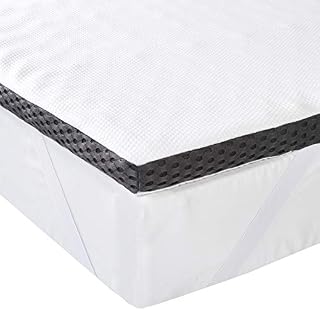 Amazon Basics Comfort Memory-Foam-Topper with Straps, 4cm - 90 x 190 cm